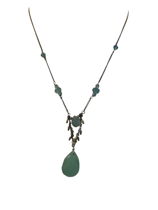 Jewelry - Y Necklace Aqua/Silver